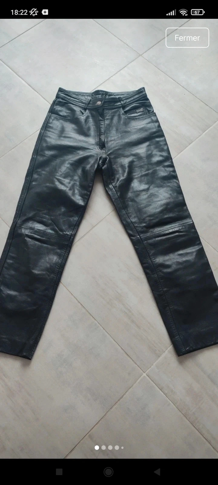 Pantalon cuir femme de moto taille 40 macadam